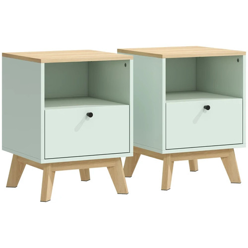Homcom modern nightstand set - nightstand,