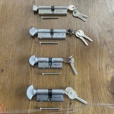 Qy4 Various Door THUMBTURN EURO CYLINDER LOCK 50mm 45mm 35mmx2 Brushed NICKEL