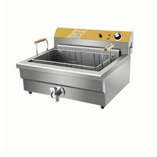 25L Commercial Electric Deep Fryer Fat Chip Frying Pan & Basket Stainless Steel