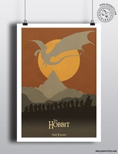THE HOBBIT - Minimalist Movie Poster Print Posteritty JRR Tolkien Dragon Smaug