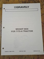 Gravely Front Weight Box for 7173 H Tractor Manual Form 38866