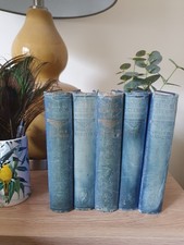 Vintage Blue Decor Books x5 -