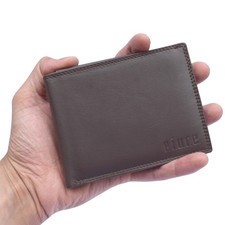 Mens Real Sheep Leather Wallet in Brown with Zip | Thin & Slim | Top Quality