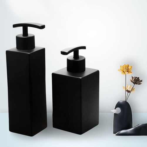 Black empty pump bottle - black,
