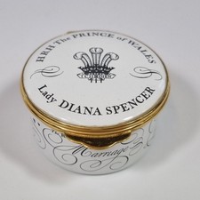 Toye Kenning & Spencer Enamel Trinket Box Royal Wedding Charles & Diana 1981