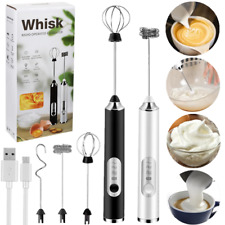 Electric Milk Coffee Frother USB Whisk Egg Beater Handheld Drink Frappe Mixer UK