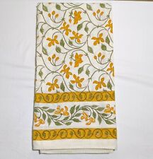 Rangotri For Maestrale Handprinted 100% Cotton Yellow Floral Fabric 100”x102”