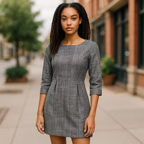 Ladies fitted dress - h&m, grey