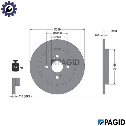 Brake disc 54563n - 54563n, for