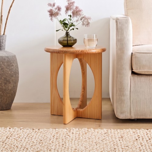 Natural pine wood round end - pine,
