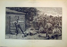 Old Antique Print 1892 Man Trapped Prisoner Ranch Gun Rope Dead Berkeley 19th