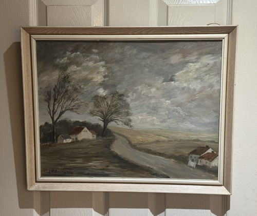 Vintage oil board a - oil,