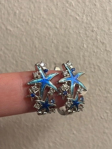 925 sterling silver - silver, starfish