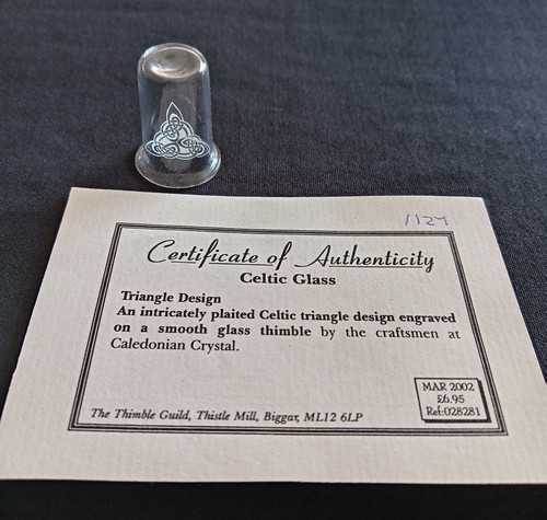 Celtic glass thimble - thimble, &