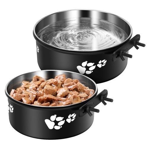 Dog crate bowls - dog, hanging