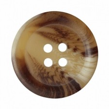 Hemline Round Tortoise Shell Pattern Buttons Cream - per pack of 4