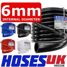 6mm Silicone Vacuum Hose Tube Boost Water Line Pipe Black Blue Red Clear 1/4"
