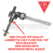 Lambretta SX Scooter Italian FAST FLOW PETROL / FUEL TAP WITH REAR EXIT by OMG