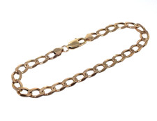 Gents/mens 9ct yellow gold 9" classic curb link bracelet