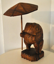 Hand Carved Wooden Toad
