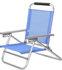SONGMICS Beach Chair GCB65BU Folding Reclining Outdoor Camping Seat Blue