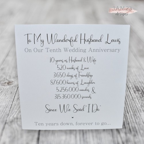 Personalised 10th tin wedding - tin,
