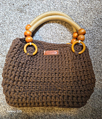 Handmade brown crochet - brown,