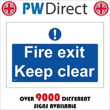 SIGN Fire exit keep clear