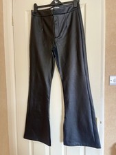 Bershka faux leather flared leg Trousers Size L 