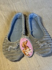Peter Alexander Twinkle Toes Slippers With Jewel Logo Size UK 5-6, AUS 7-8