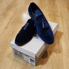 Velvet Loafer Navy Blue Tasel