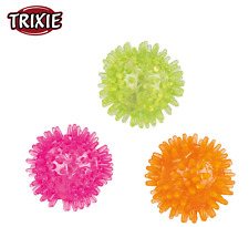 3X TRIXIE FLASHING LIGHT UP HEDGEHOG BALL SMALL DOG PLAY TOY TPR BOUNCY 5 CM