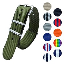 Watch Strap Nylon One Piece Band Military Army Diver 18mm 20mm 22mm MOD