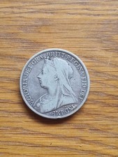1899 LXII Victoria Crown, five shillings coin, 92.5% silver  