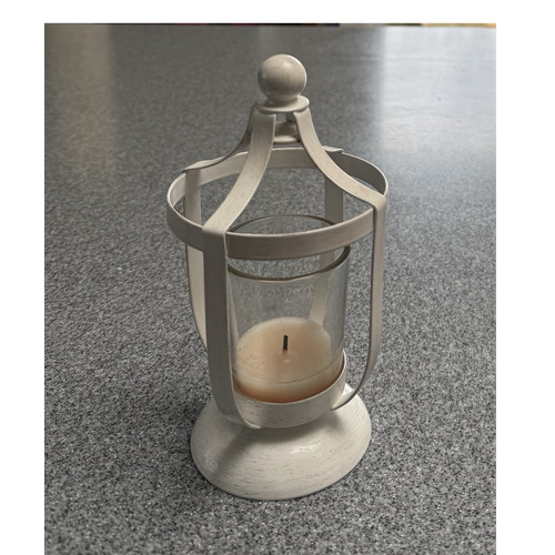 Partylite white metal glass - metal,