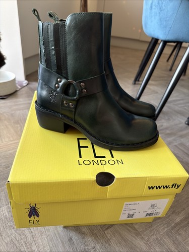 Fly london green leather mebi - london,