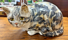 Vintage Winstanley Tabby Cat With Glass Eyes. Size 5 - As Found