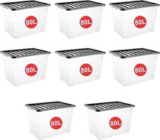 10 Clear Plastic Storage Boxes