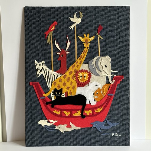Mid century felt applique art - mid,