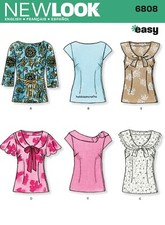 NEW LOOK 6808 MISSES' TOPS