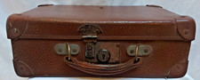 Vintage 1944 Suitcase Papworth Industries with Key Brown 9" x 13" - re-enactment