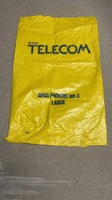 VINTAGE BRITISH TELECOM BT YELLOW PACKING BAG NO.3 LARGE VISQUEEN