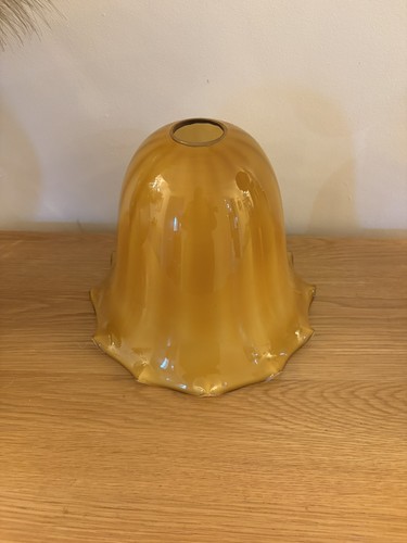 Vintage amber glass lamp - ,