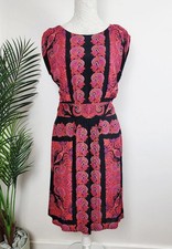 Monsoon Petite Otilia Red & Pink Paisley Print Dress UK 12