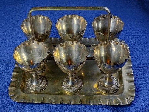 Antique silver plated egg - plated, 6