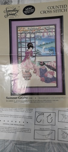 Summer geisha cross stitch - summer,