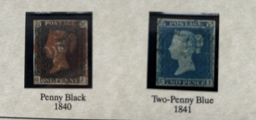 Penny black 1840 and two - penny,