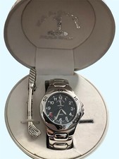 W.G.A  Golf Club Quartz Watch & Silver Tone Tie Pin Set In Golf Ball Style Case 