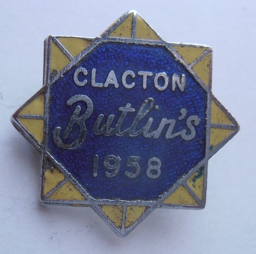 Butlins badge clacton 1958 - badge,