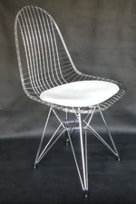 Mid Century Modern Style Chrome Wire Dining Chairs x 2